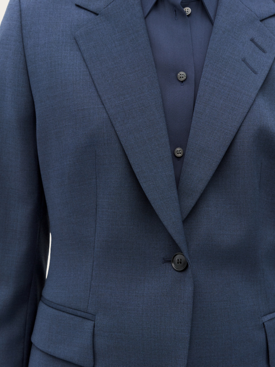 NANCY WOOL BLAZER, STEEL BLUE