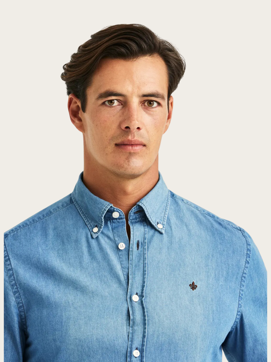 LIGHT DENIM SHIRT, SLIM, BLUE