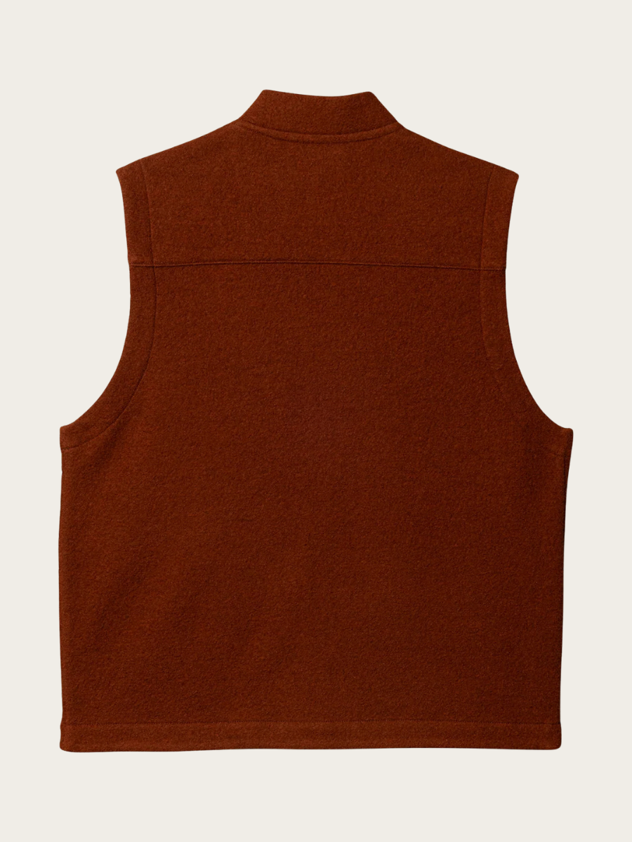 MUDOCK WOOL WAISTCOAT, GINGER BREAD ORANGE