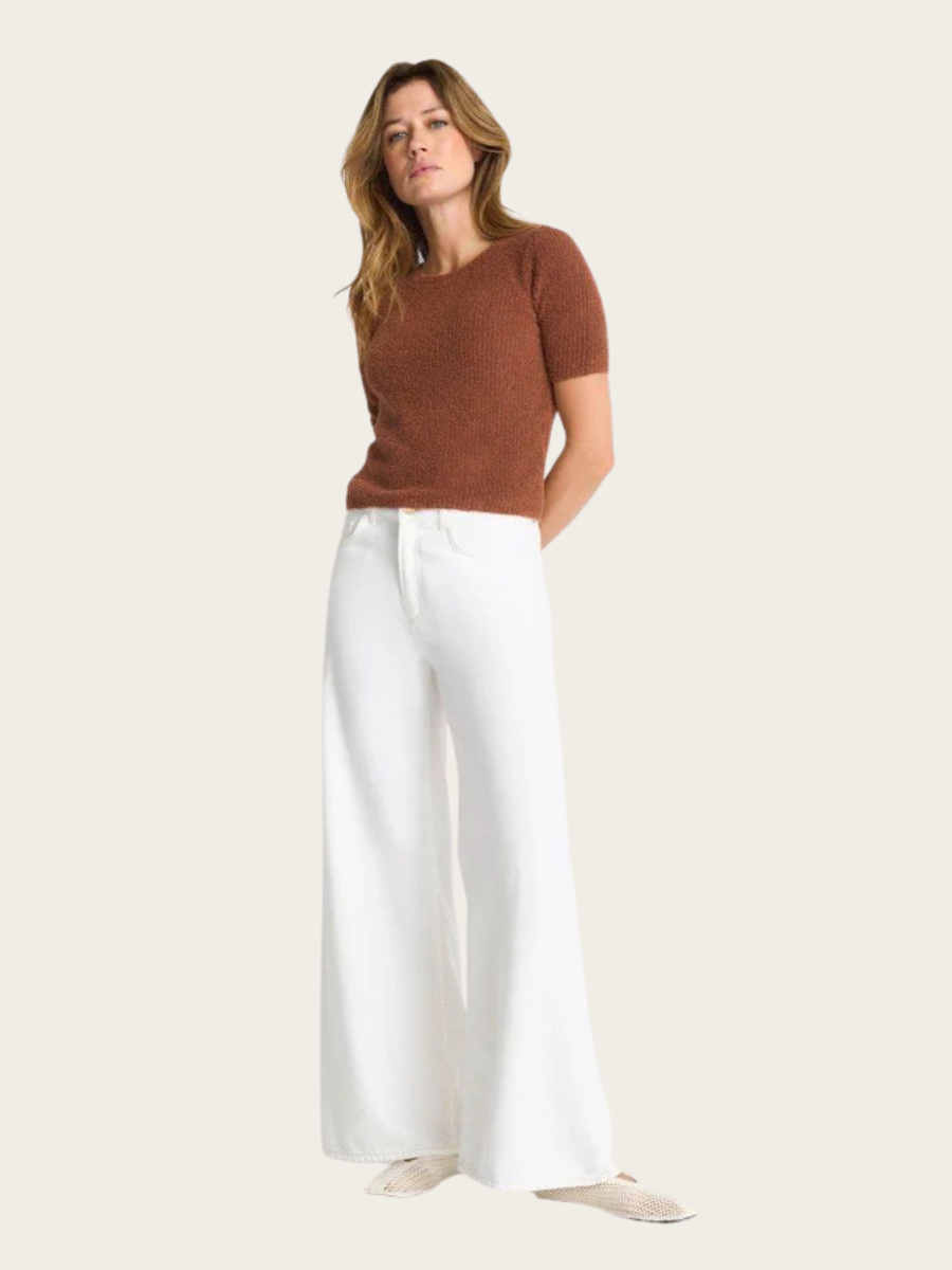 STRUCTURED TOWELLING SWEATER, COCONUT BARK