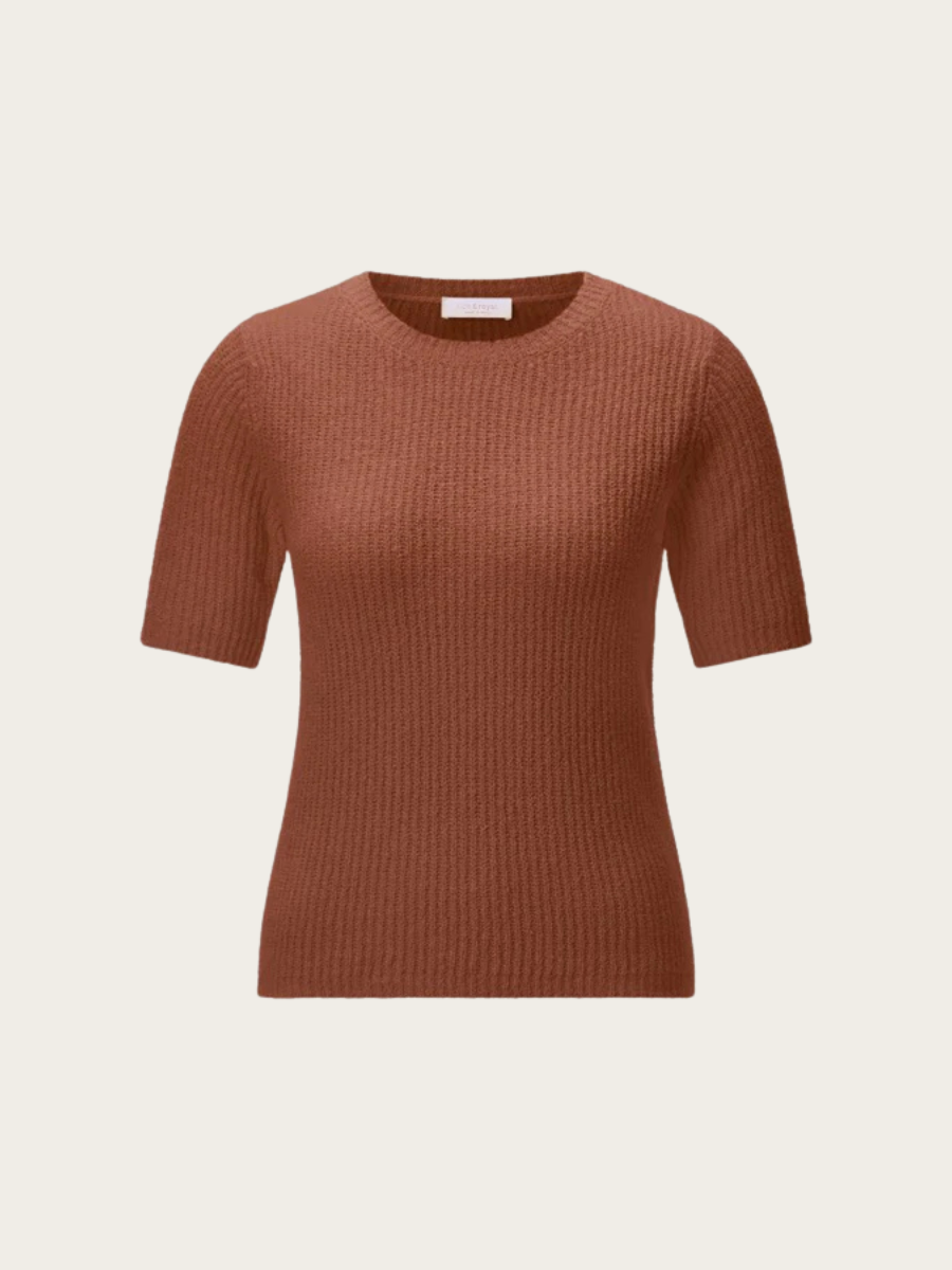 STRUCTURED TOWELLING SWEATER, COCONUT BARK