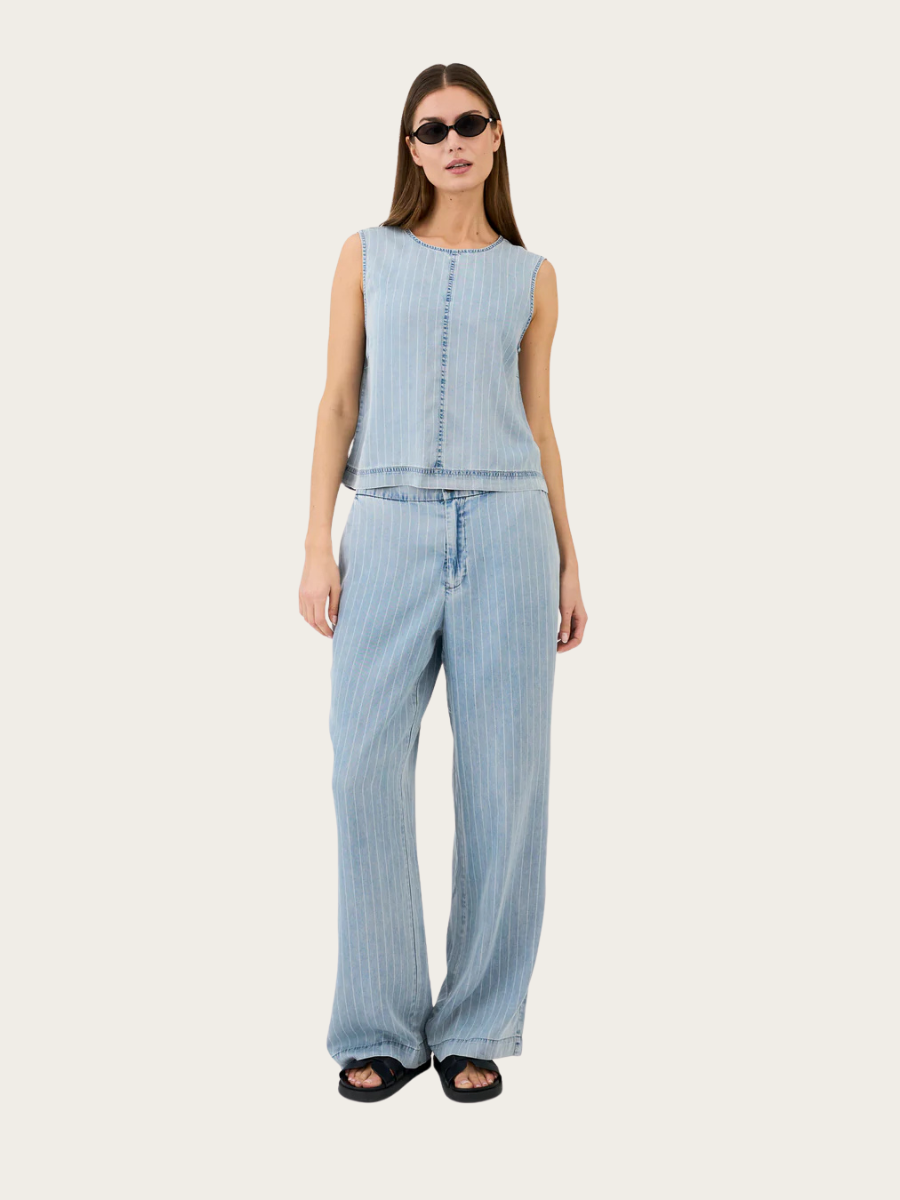 DREW DENIM STRIPE PANT, DENIM BLUE