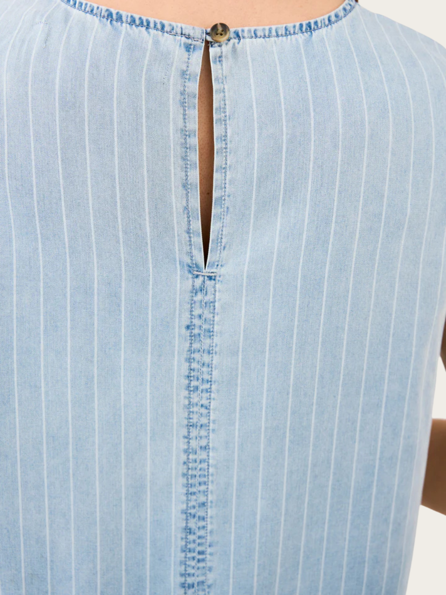 DREW DENIM STRIPE TOP, DENIM BLUE