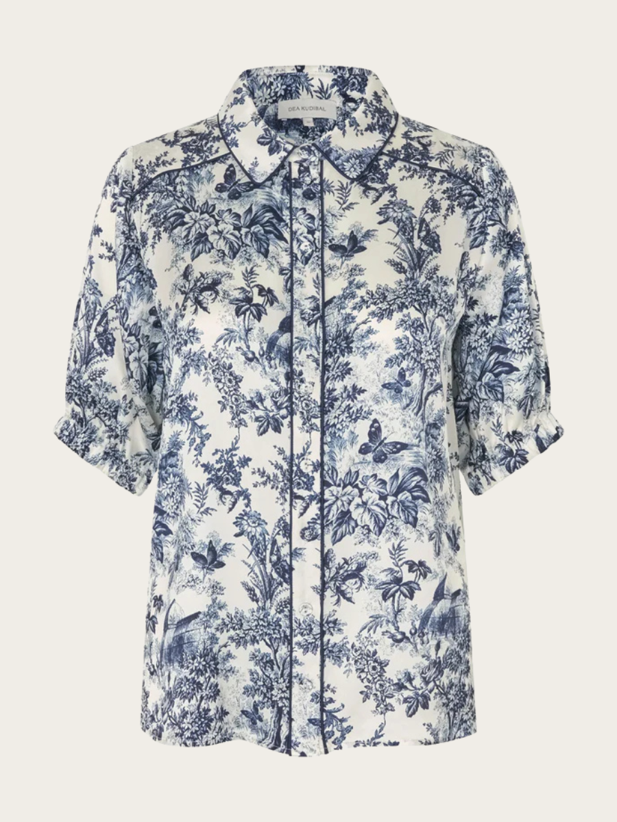 VIOLETA SHIRT BLOUSE, ROYAL GARDEN INK