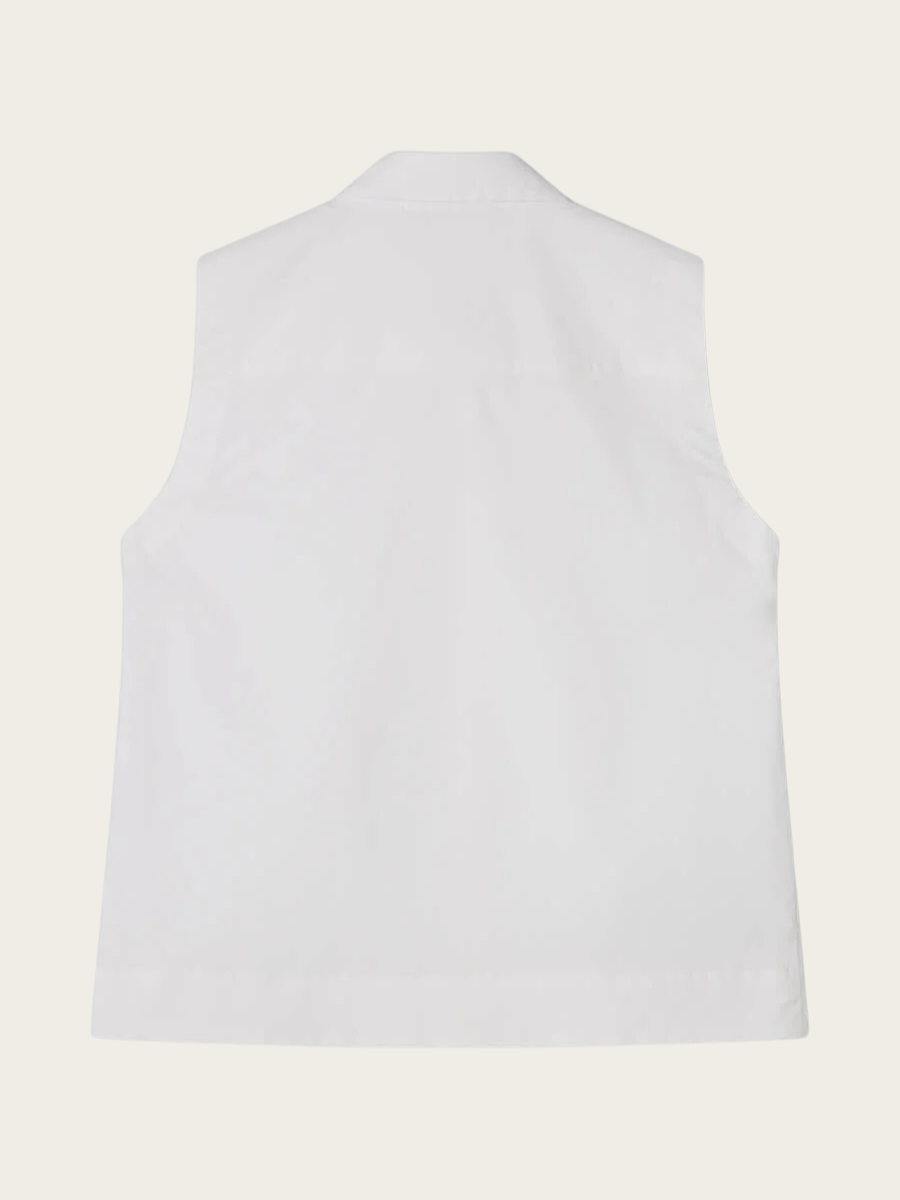 ODELIA POPLIN TOP, WHITE