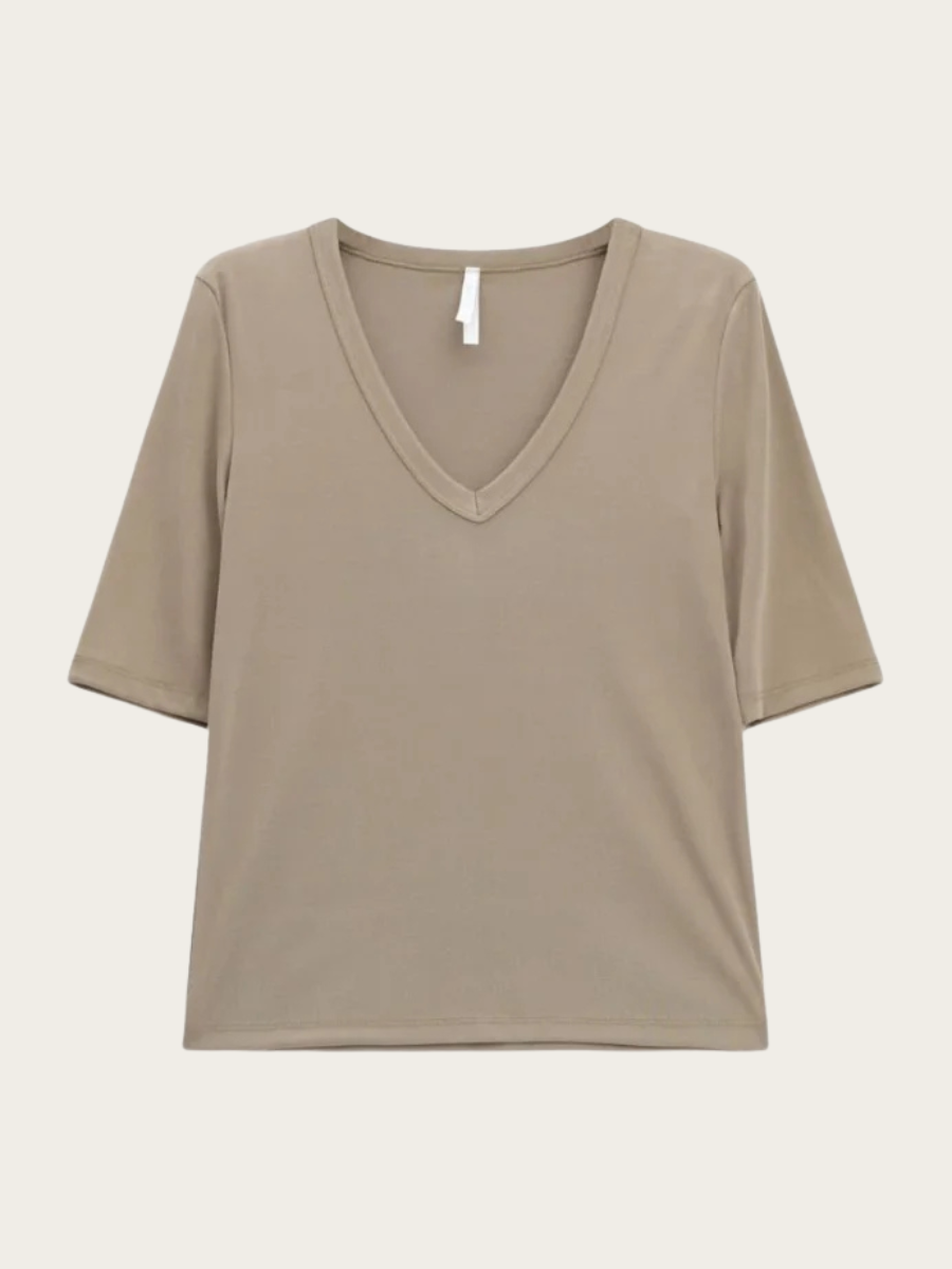V-NECK T-SHIRT, DESERT