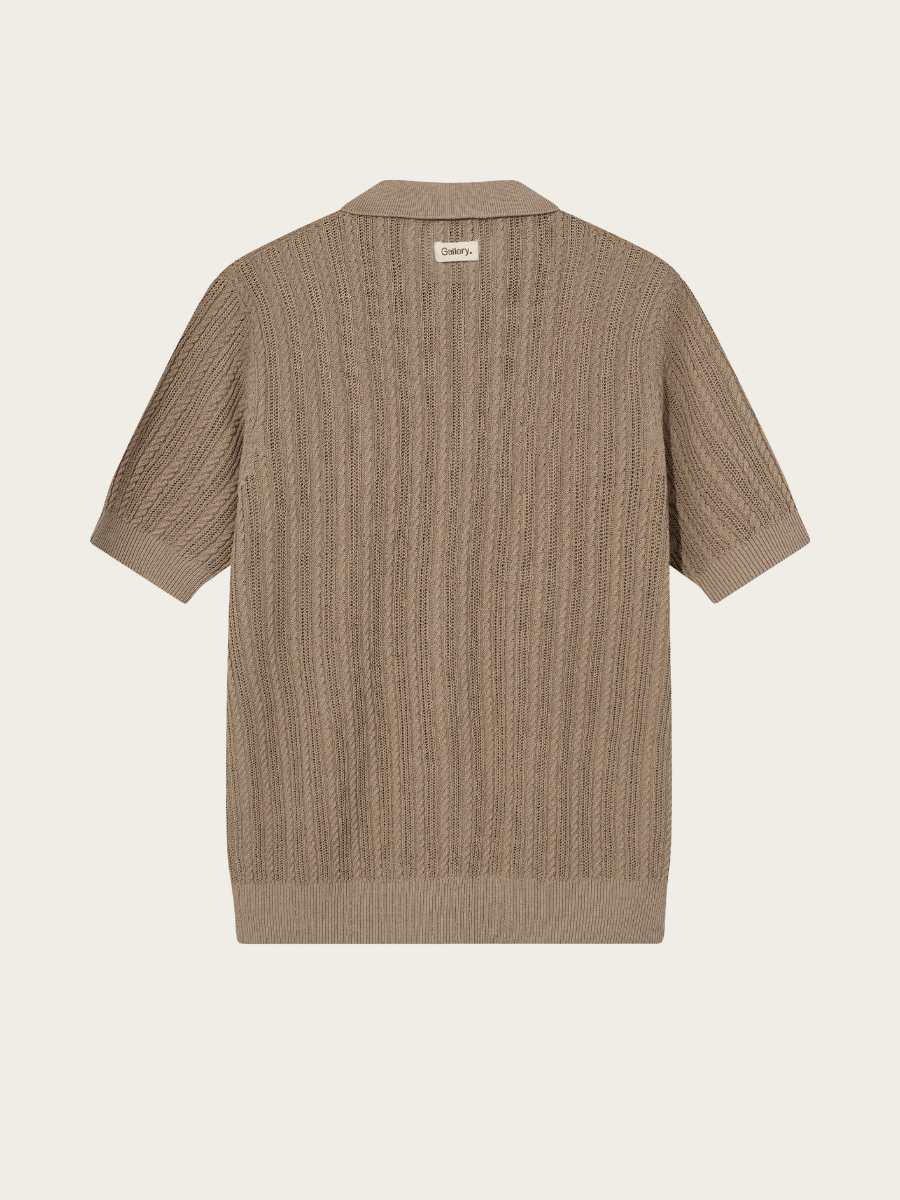 DARIO BUTTON SS POLO KNIT, DUNE