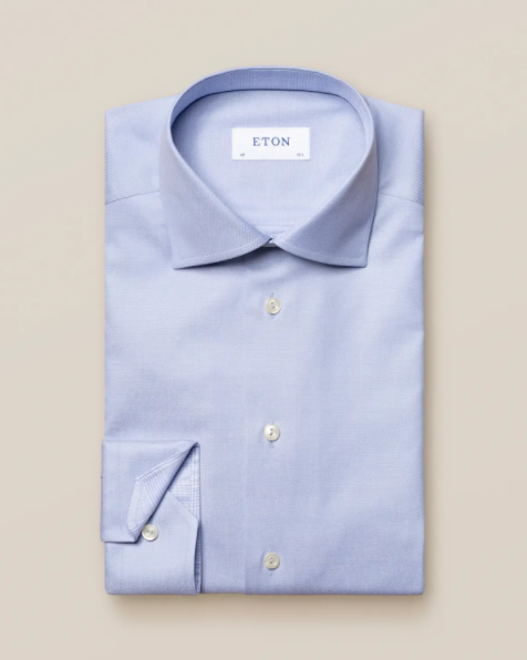 Light Blue Cotton–Lyocell Stretch Shirt