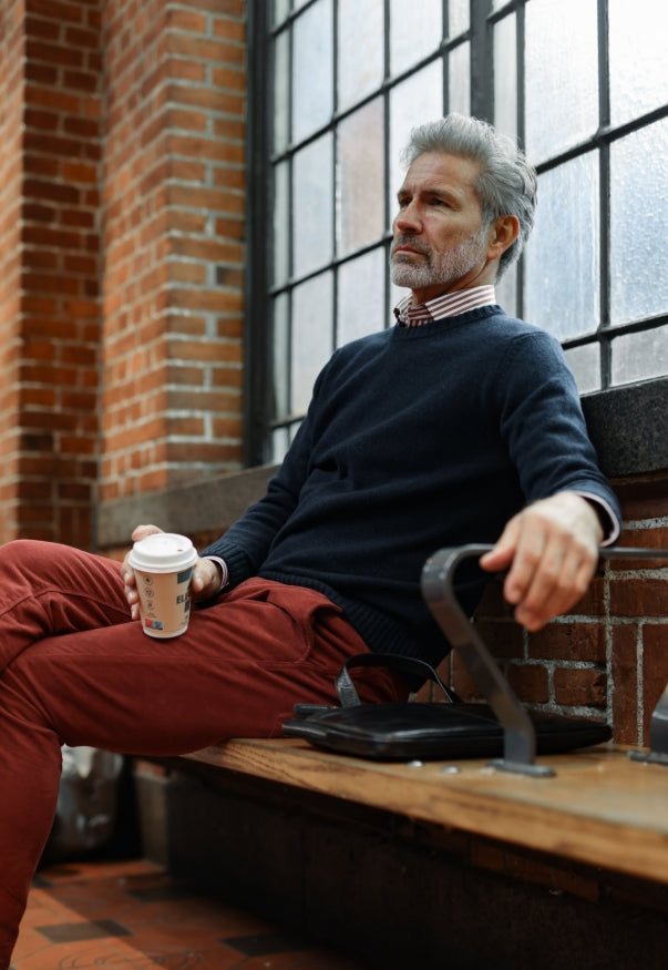 KNITTED SWEATER, NAVY