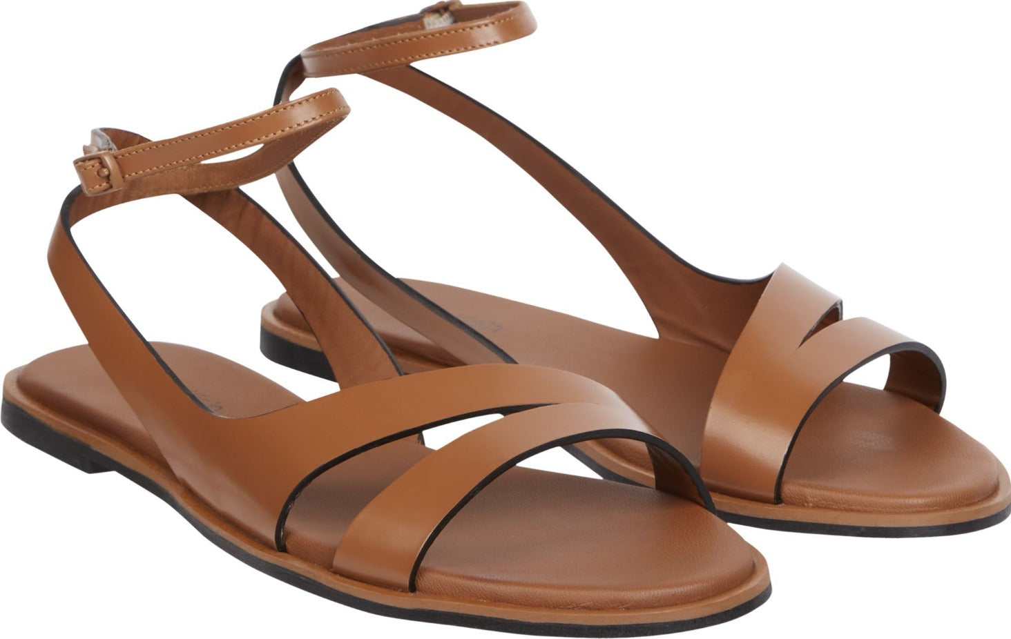 Almond sandal, cognac