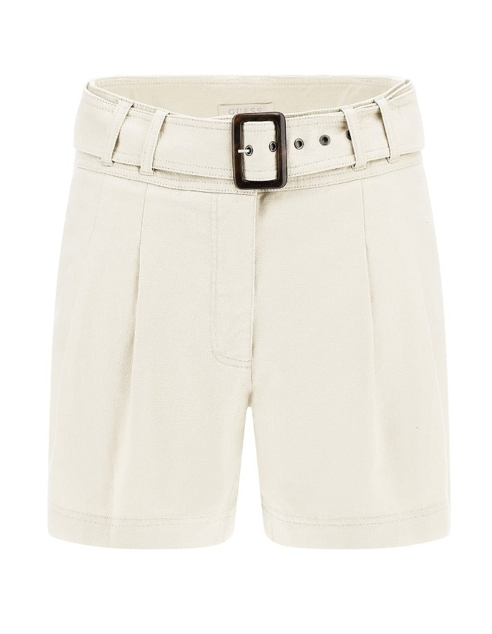 Veronica belted shorts, pearl oyster