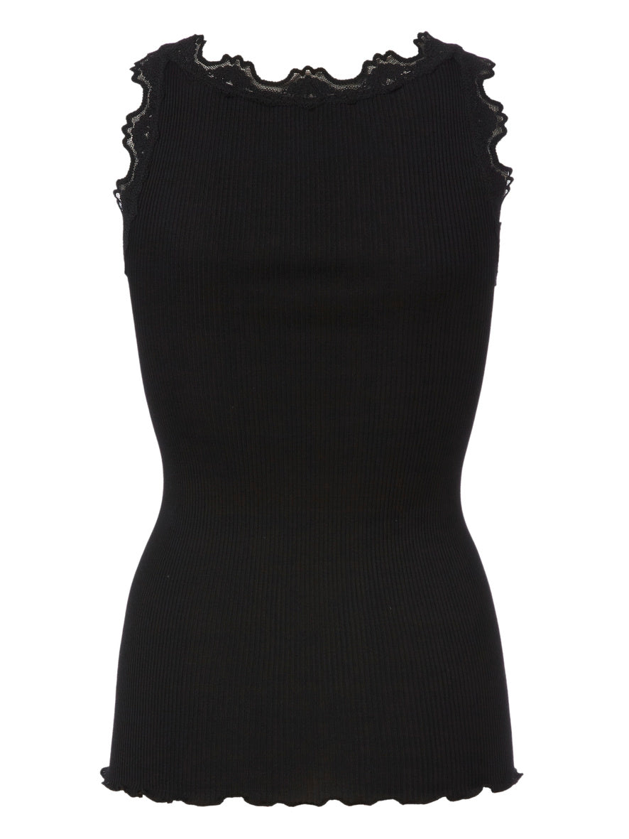 Silk top w/lace (black)