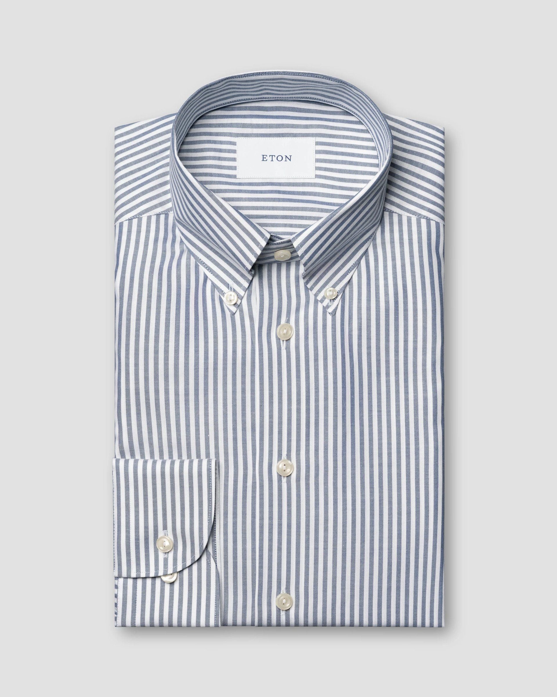 SHIRT, SLIM FIT, NAVY BLUE STRIPE