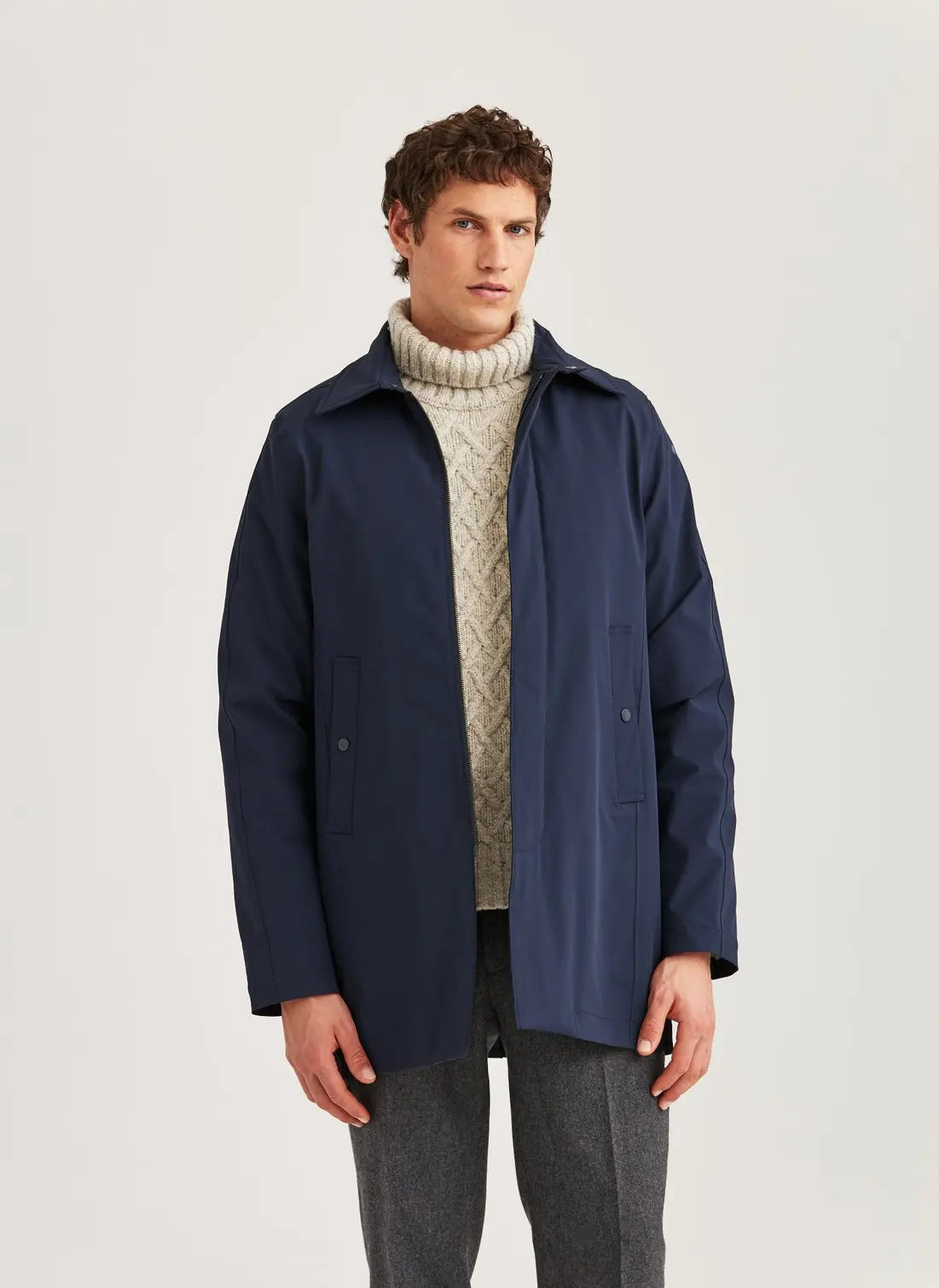 GRANT CAR COAT, NAVY