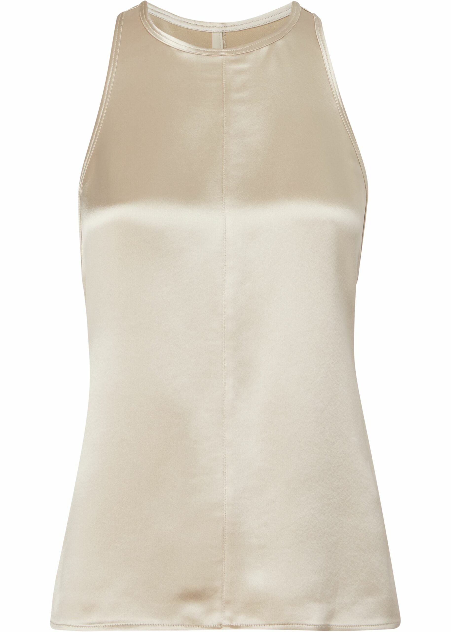 Naia acetate racer neck top, white clay