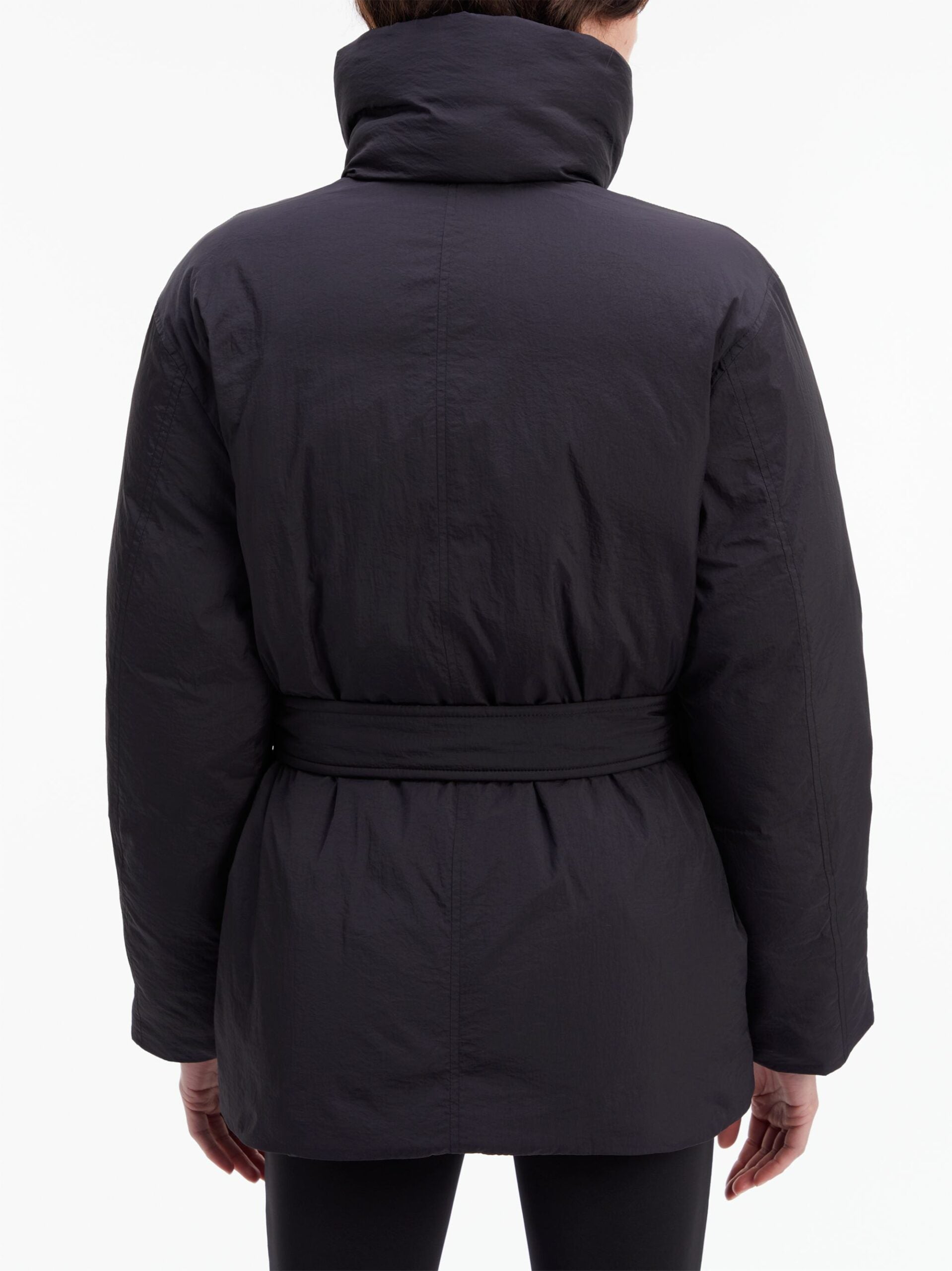 Crinkle Nylon Down Wrap Jacket