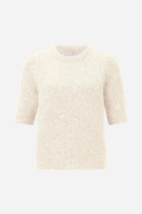 KNITTED WOOL SWEATER, PEARL WHITE