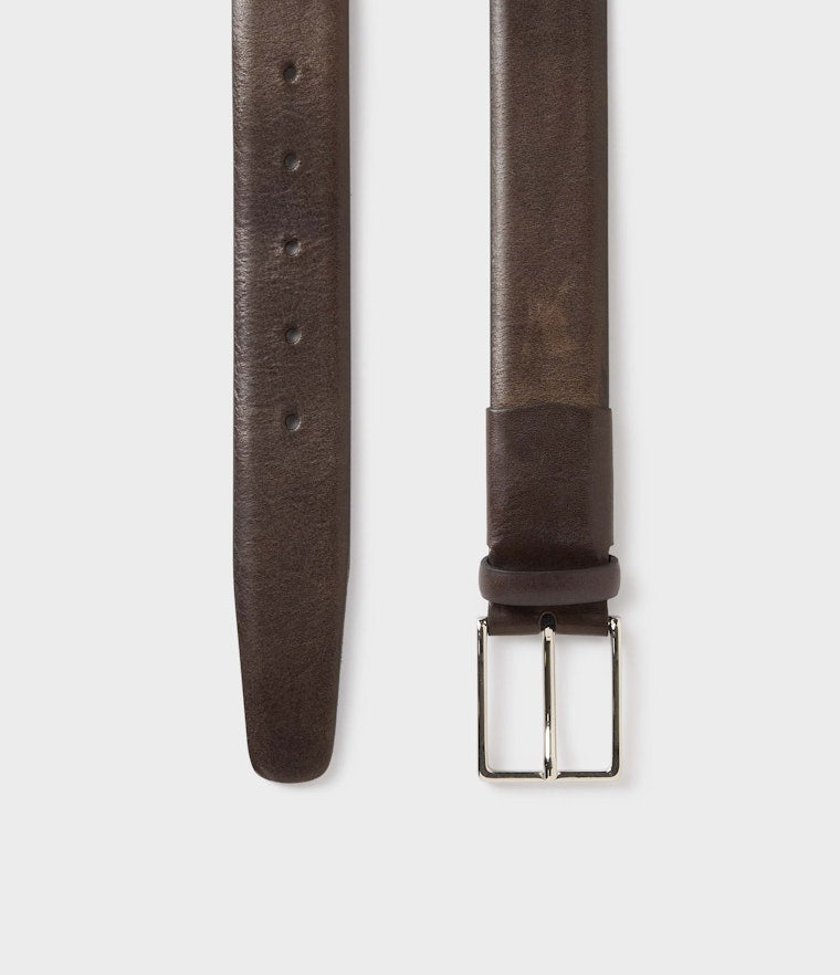 ASTON LEATHER BELT, DARK BROWN