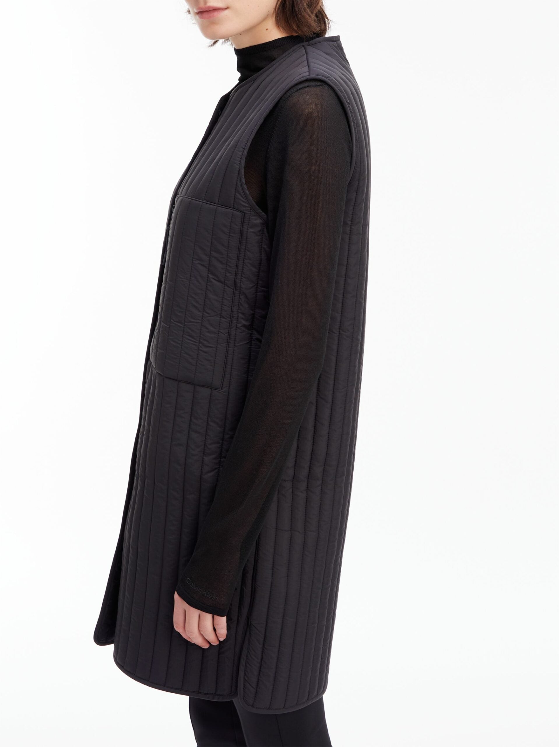 LW Vertical Quilted Long Vest