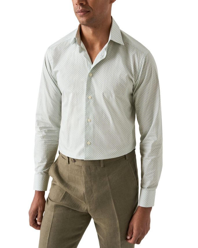 PARROT PRINT SIGNATURE TWILL SHIRT, CONTEMP, LIGHT GREEN