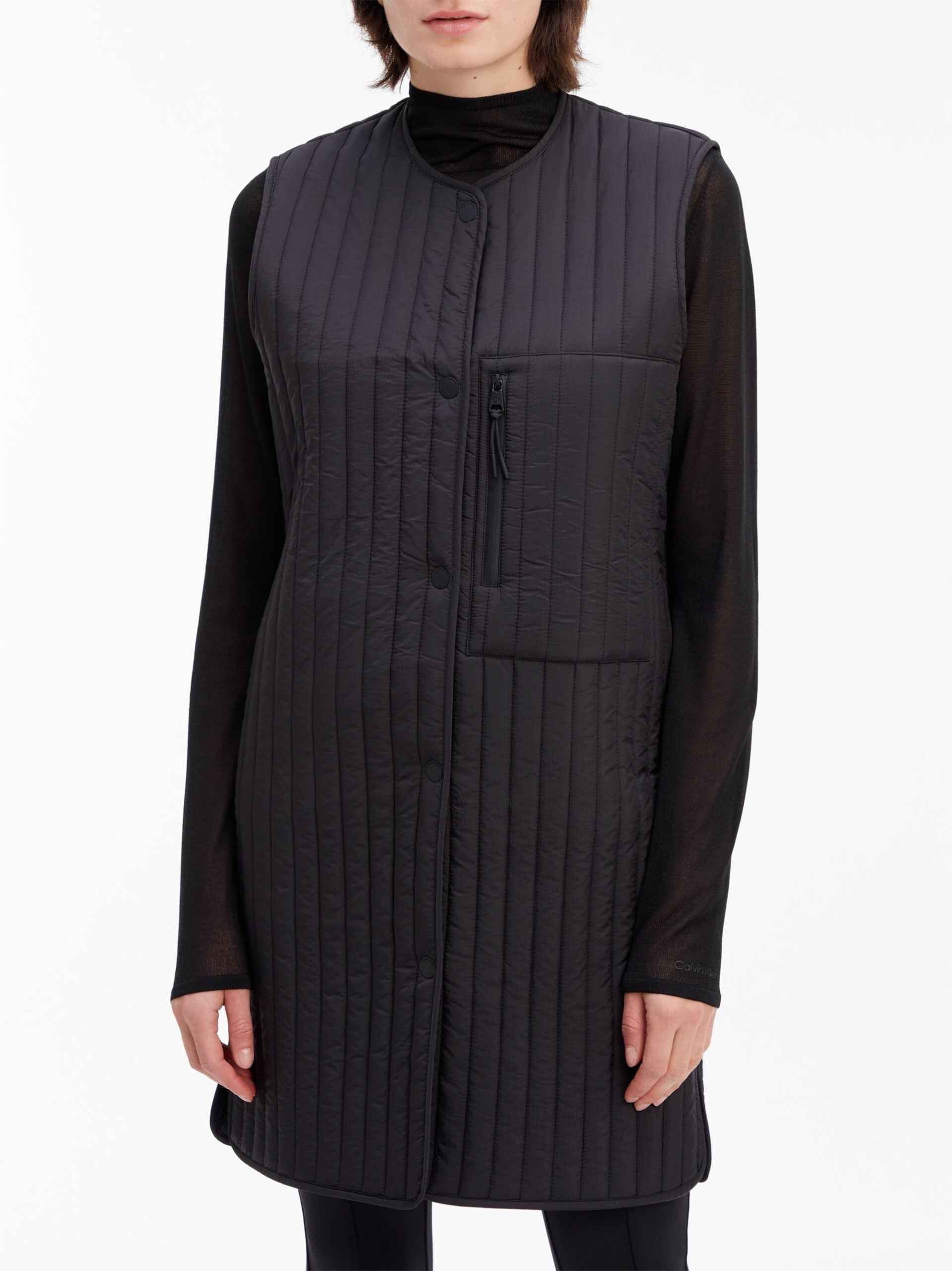 LW Vertical Quilted Long Vest