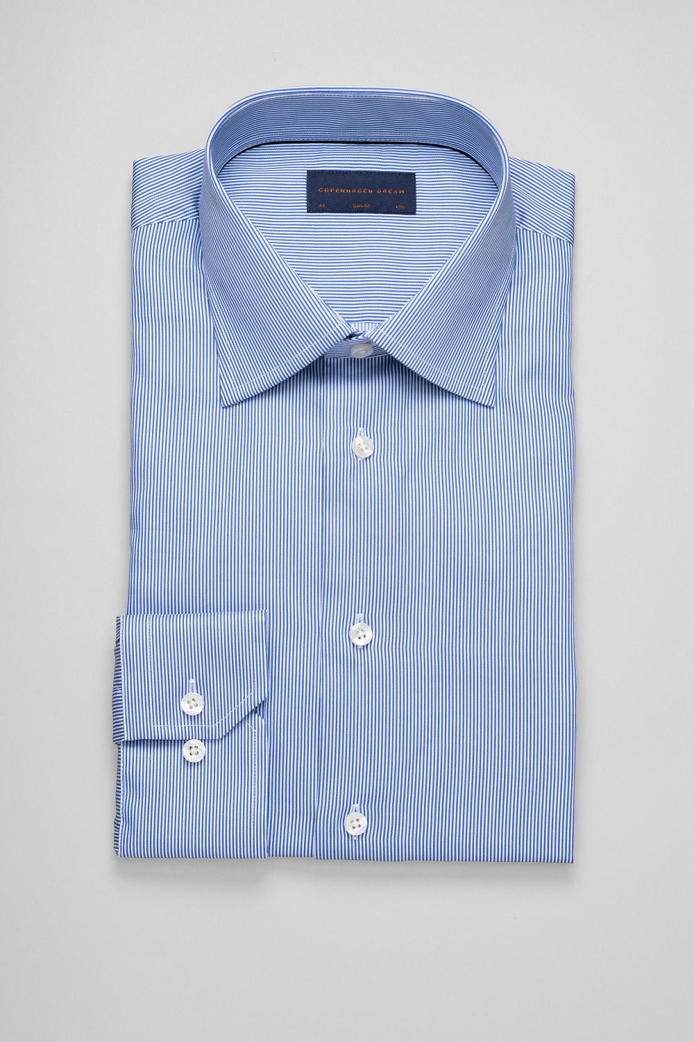 Den smalstribede skjorte navy, Modern Fit