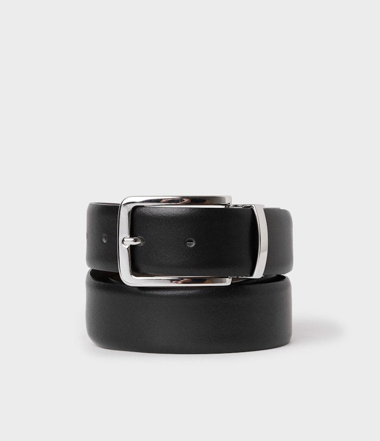 AVELLINO REVERSIBLE BELT, BLACK/BROWN