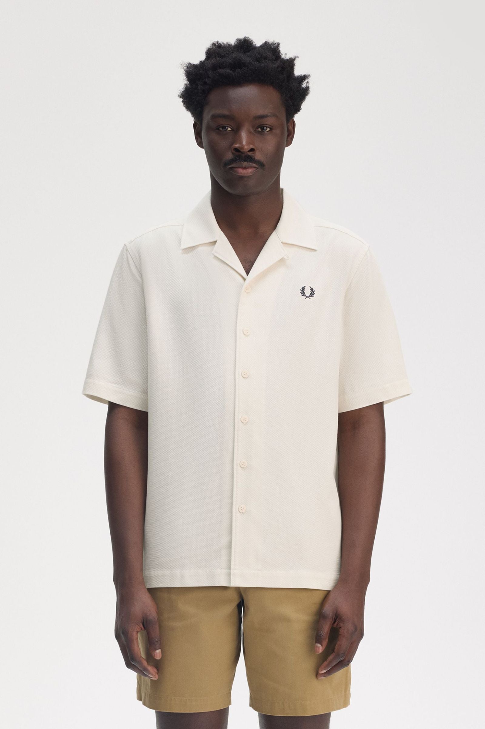 Pique Txtr Rev Collar Shirt, Ecru