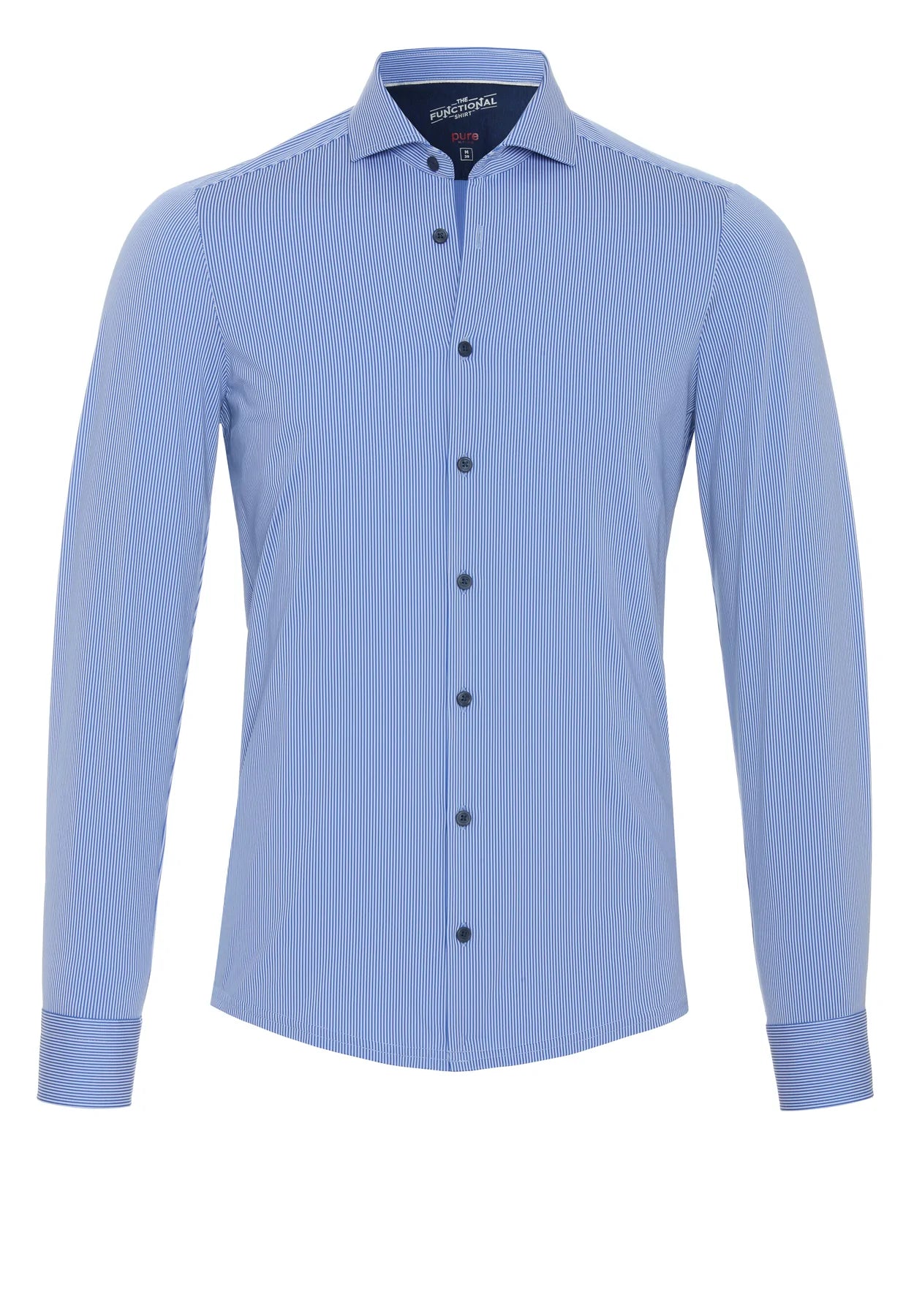 Functional shirt L/S, blue stripe