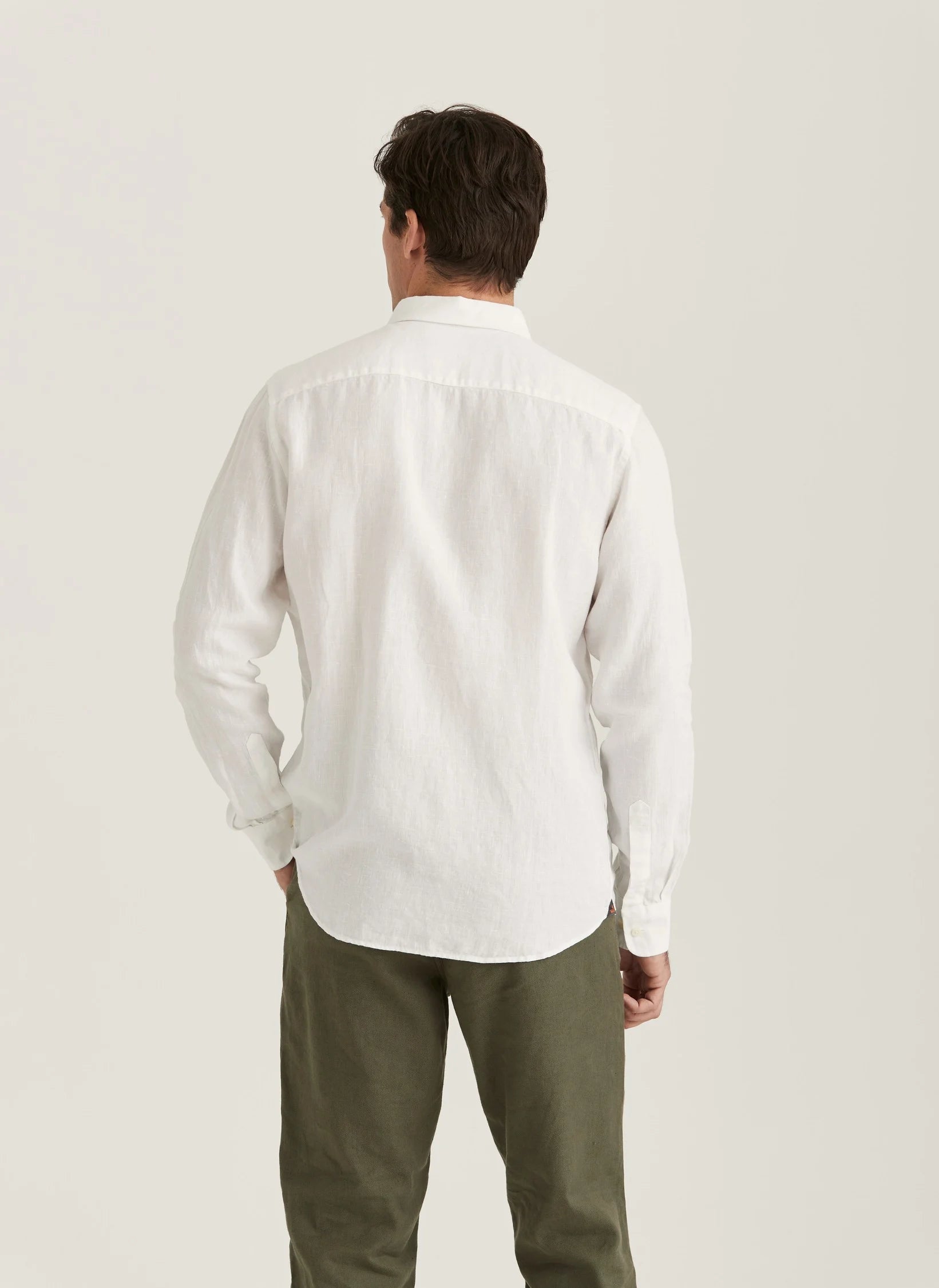 Douglas Linen Shirt, Classic Fit, White