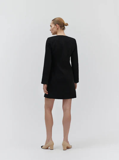 YOKO SUIT DRESS, BLACK BOUCLÉ CHECK