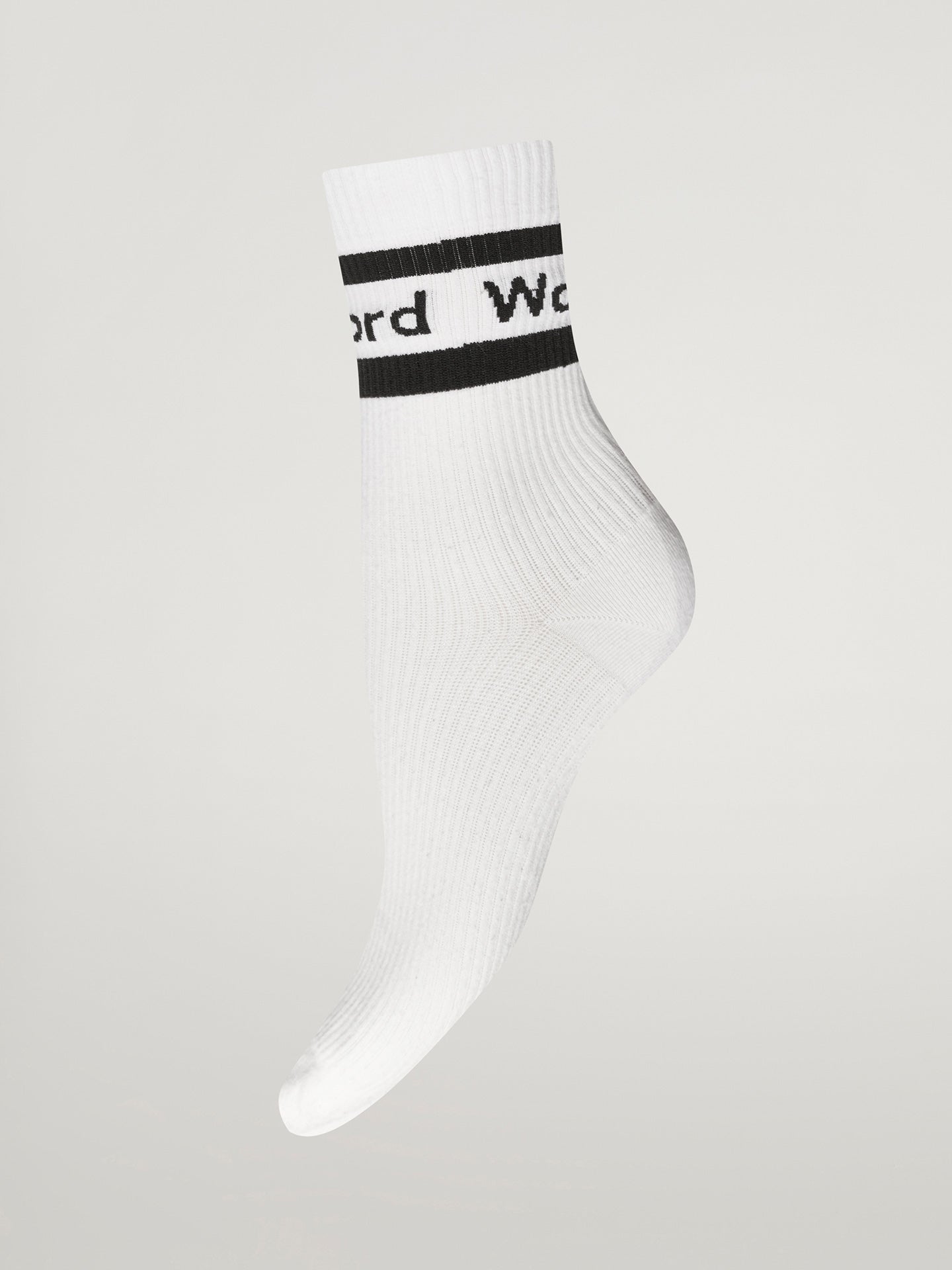 Logo rib socks, white/black