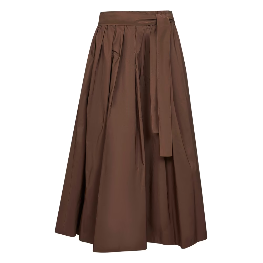 ZARDA MIDI SKIRT, CHOCOLATE BROWN