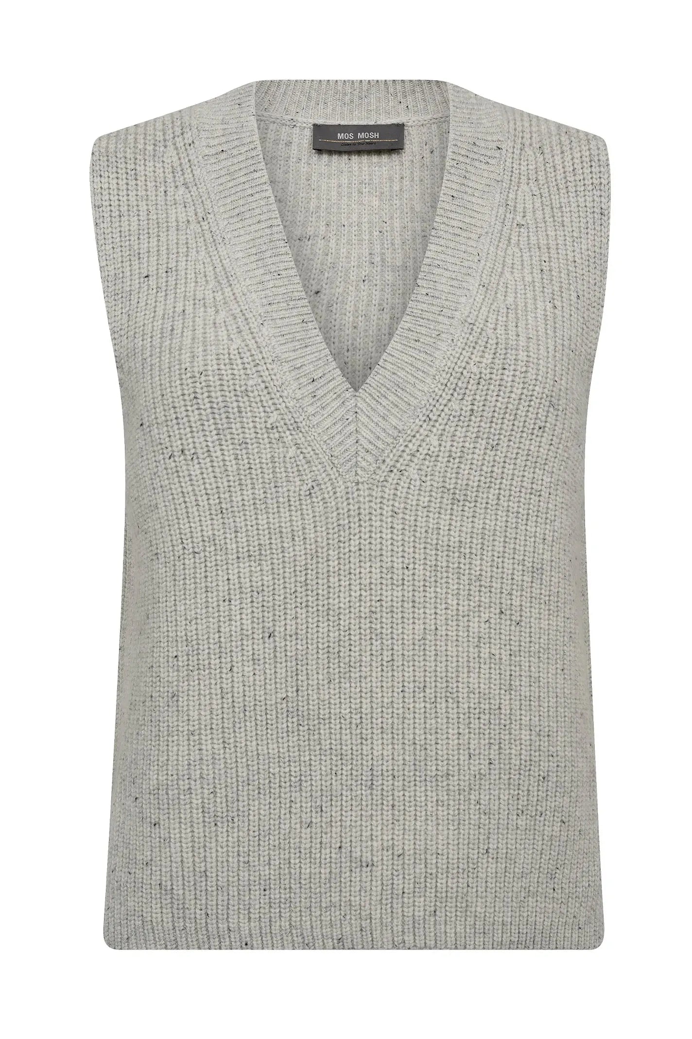 MMZhara Thyra Knit Vest, Light Grey Melange