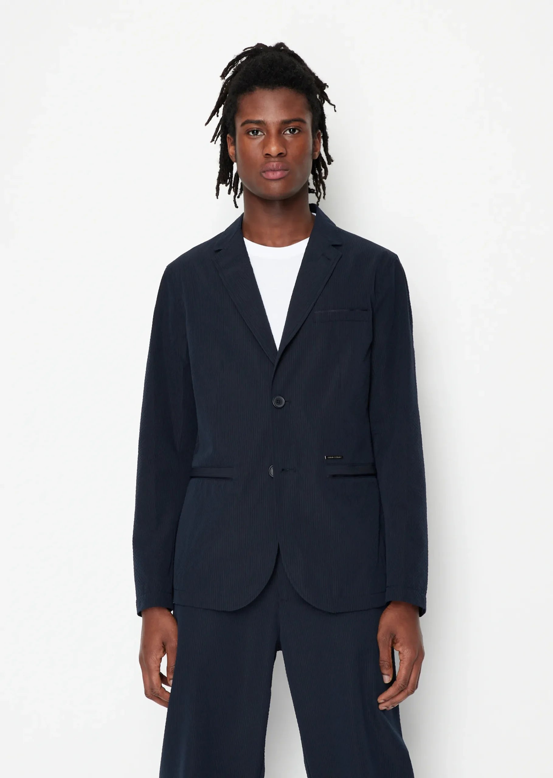 Man woven blazer, navy