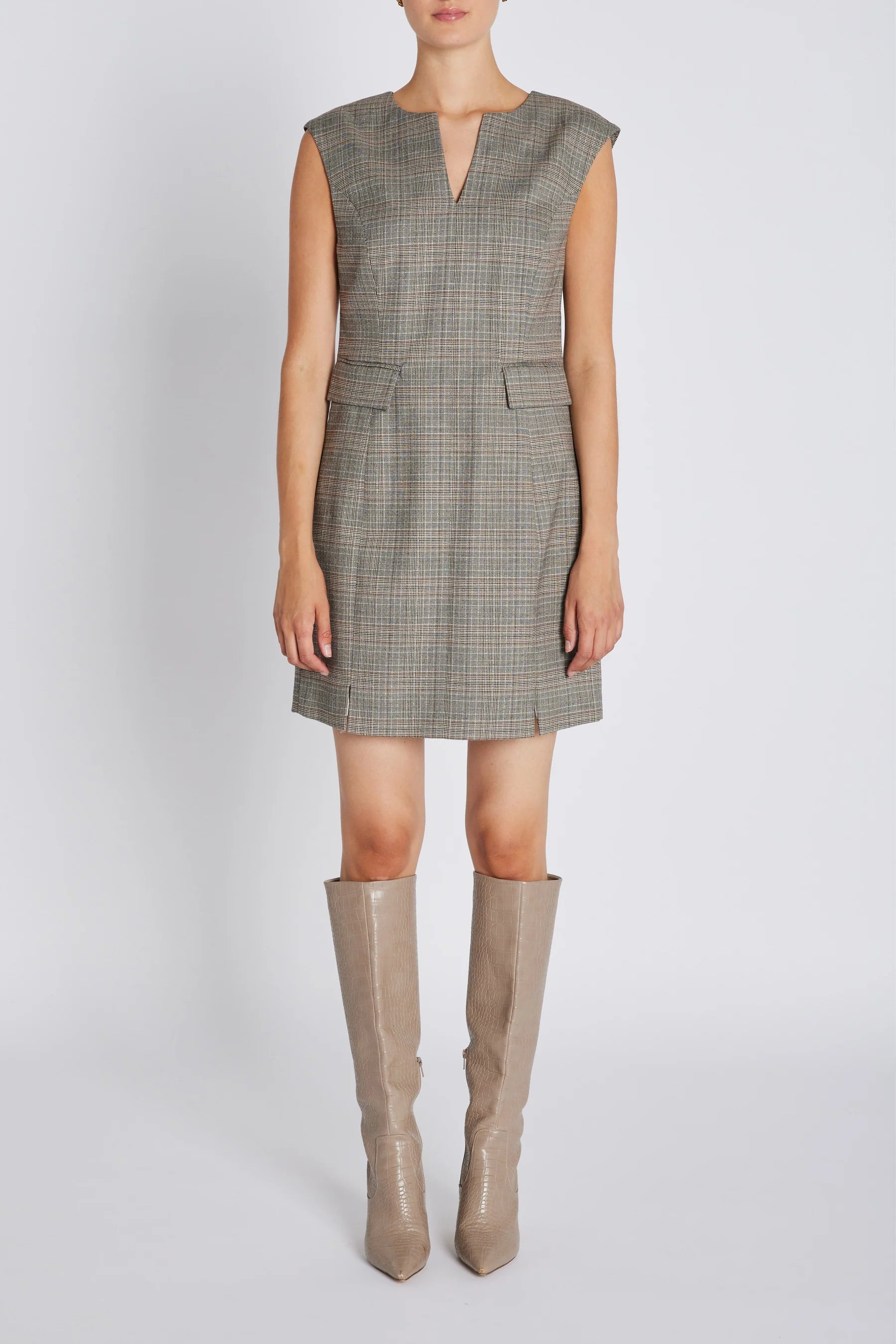 IPOMOEA LENESA DRESS, BROWN CHECK