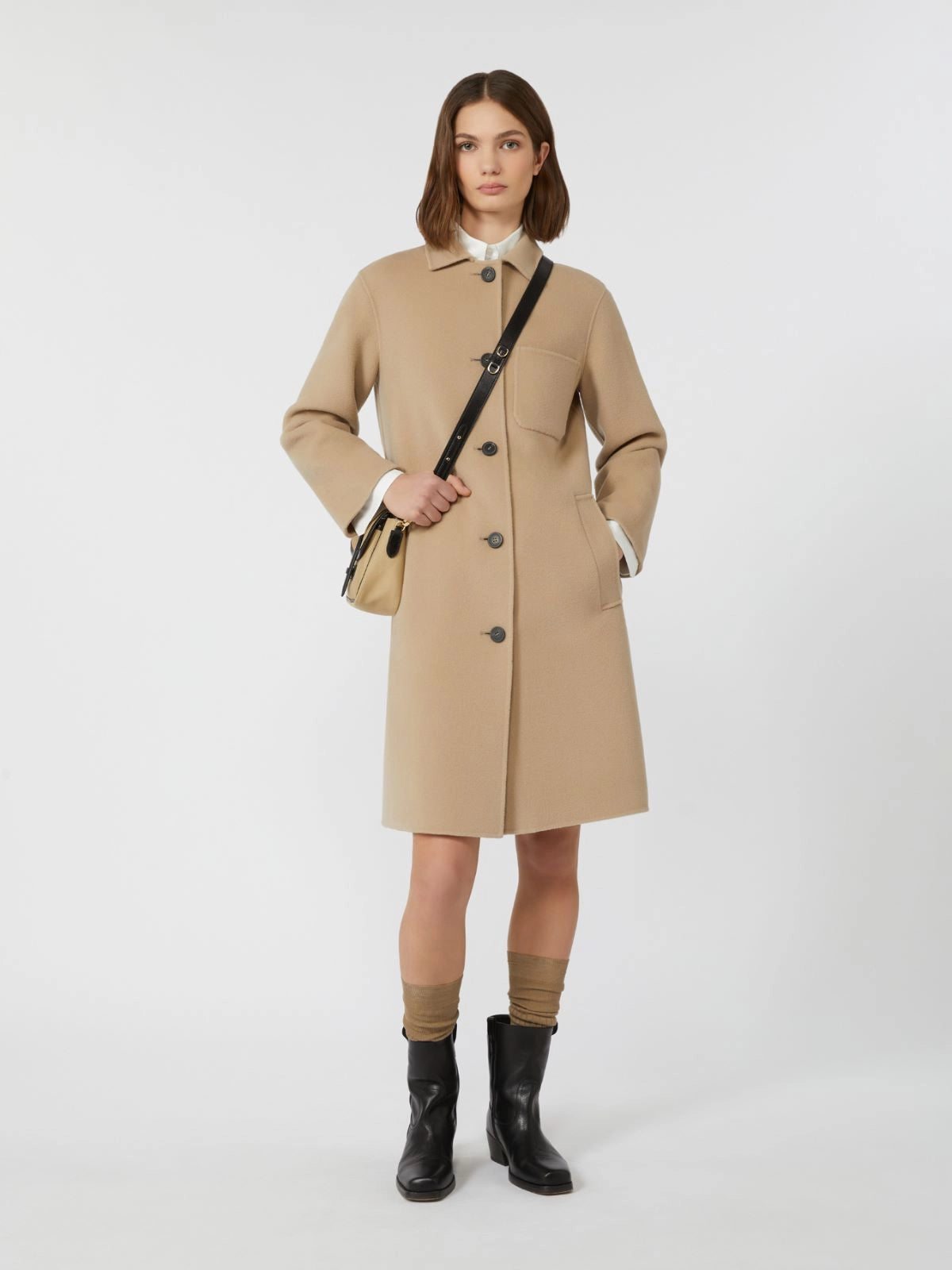 ZENONE SINGLE-BREASTED WOOL COAT, BEIGE