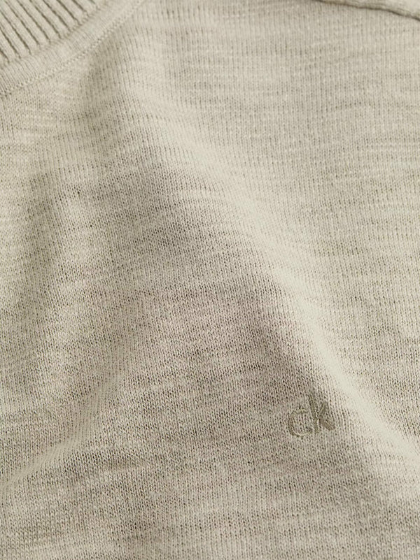 SLUB TEXTURE C-NK SWEATER, ALUMINUM