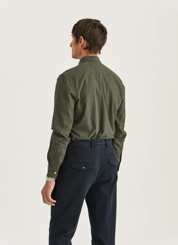 WATTS FLANNEL SHIRT, SLIM, OLIVE