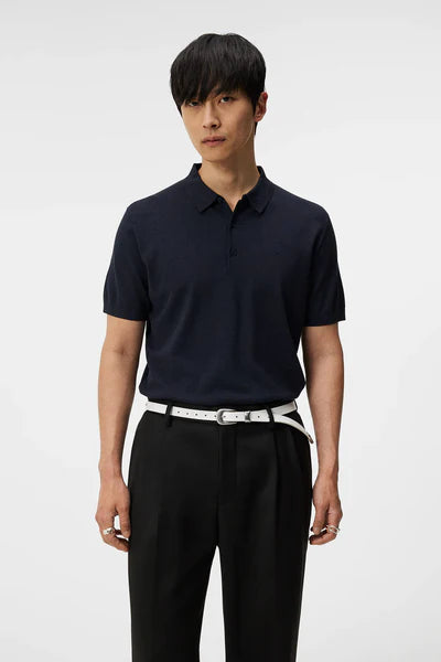 RIDGE RAYON SILK POLO, NAVY