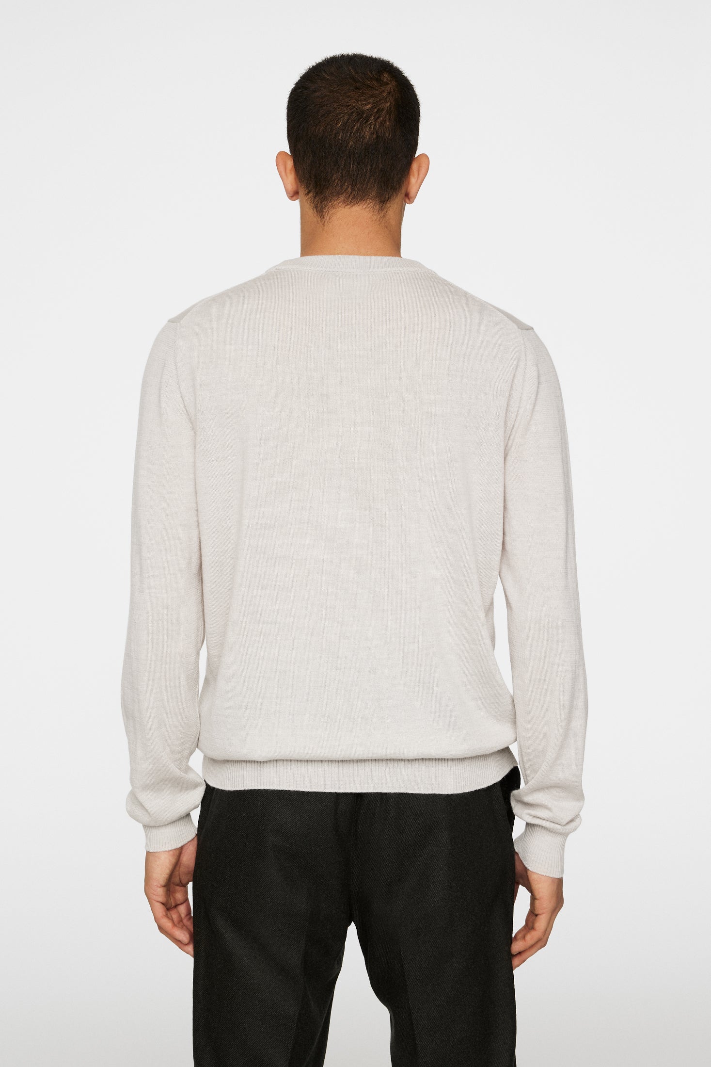 Keane Merino Crew Neck Sweater, Moonbeam Melange