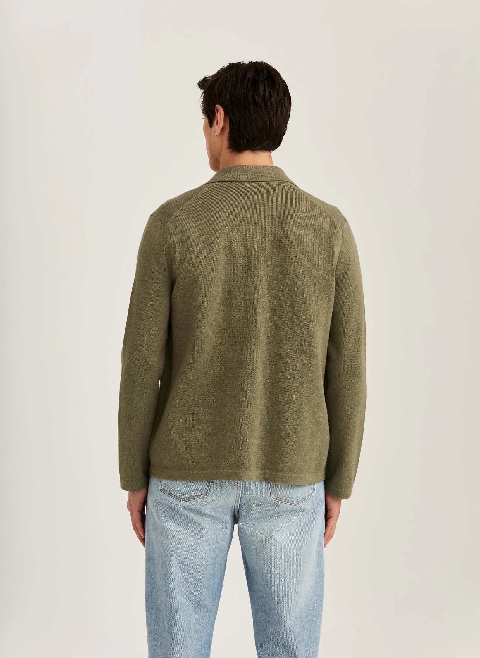 Jake Knitted Shirt Jacket, Olive