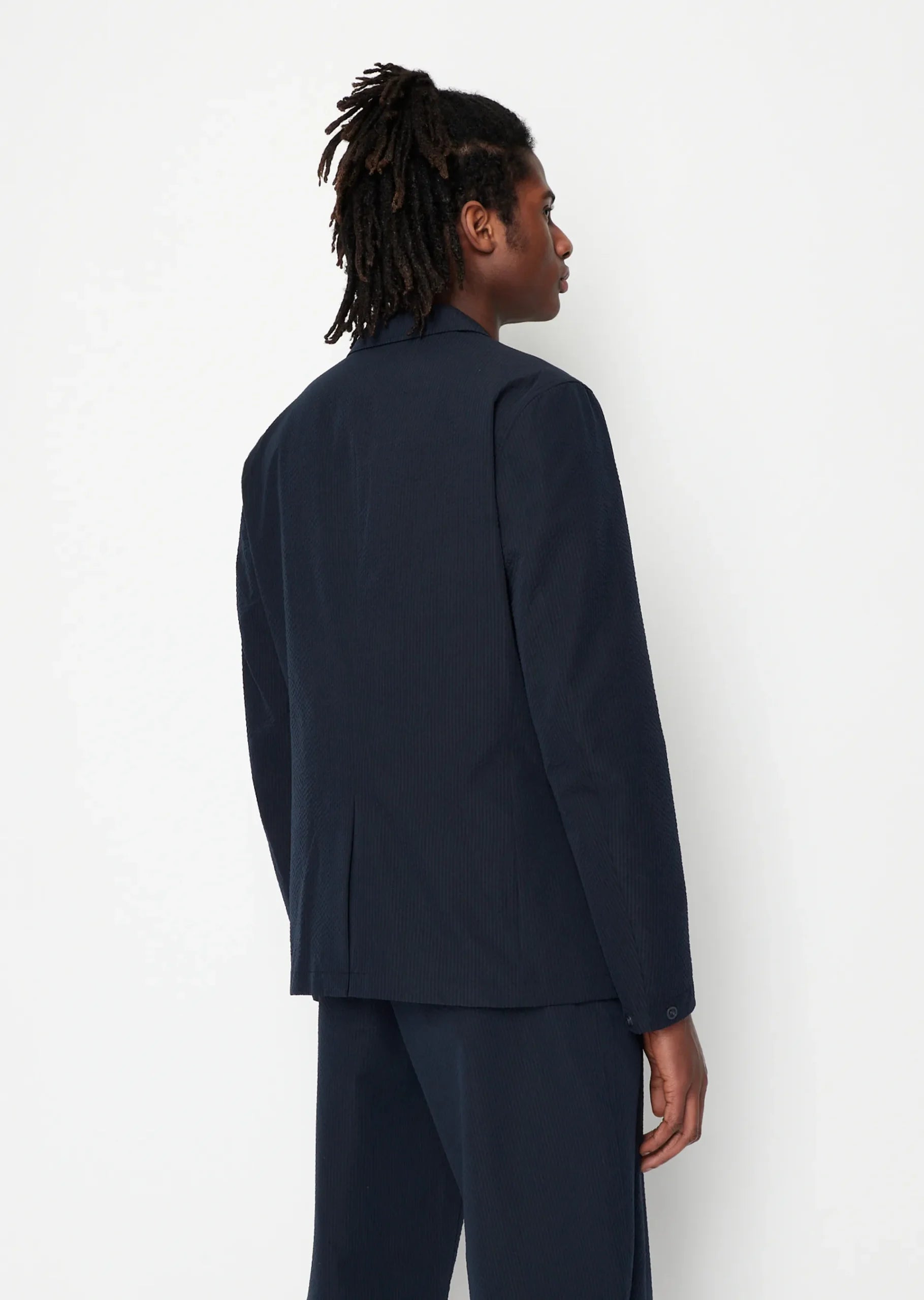 Man woven blazer, navy