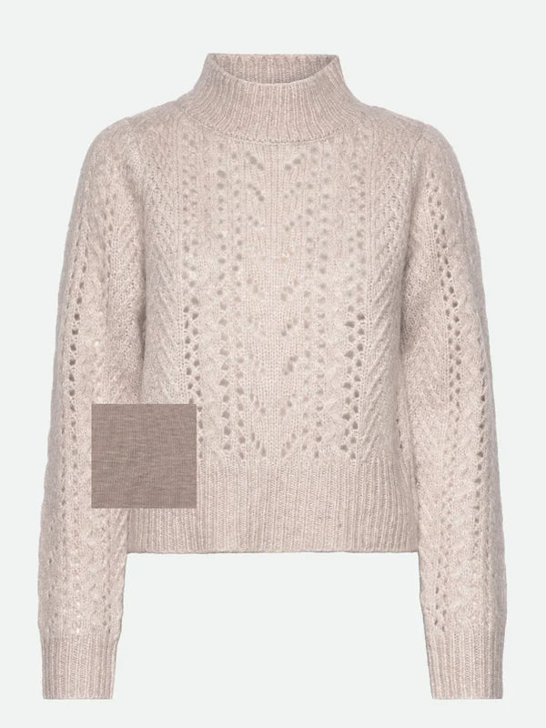 NAHA PULLOVER, BROWN GREY MELANGE