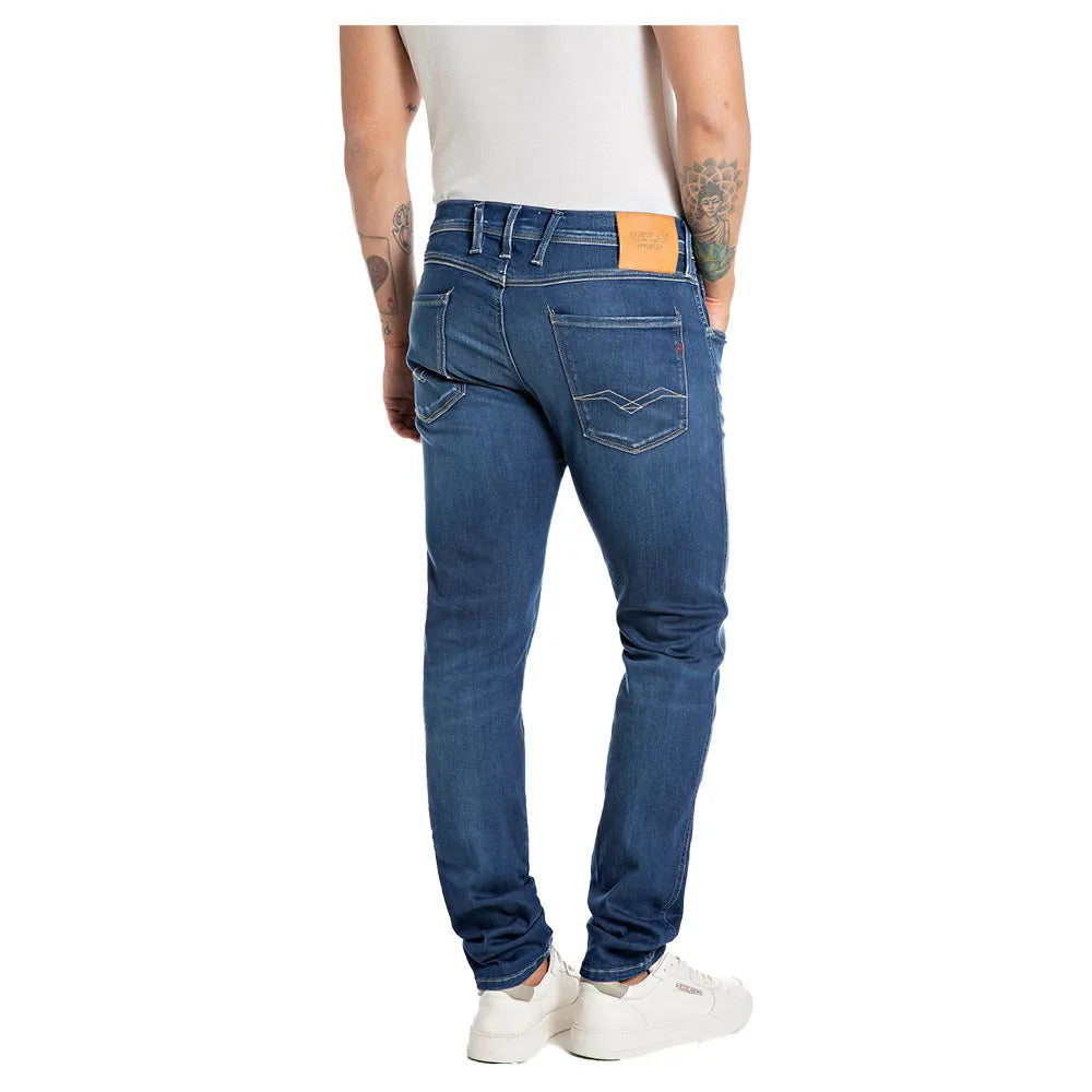 ANBASS HYPERFLEX JEANS, MEDIUM BLUE