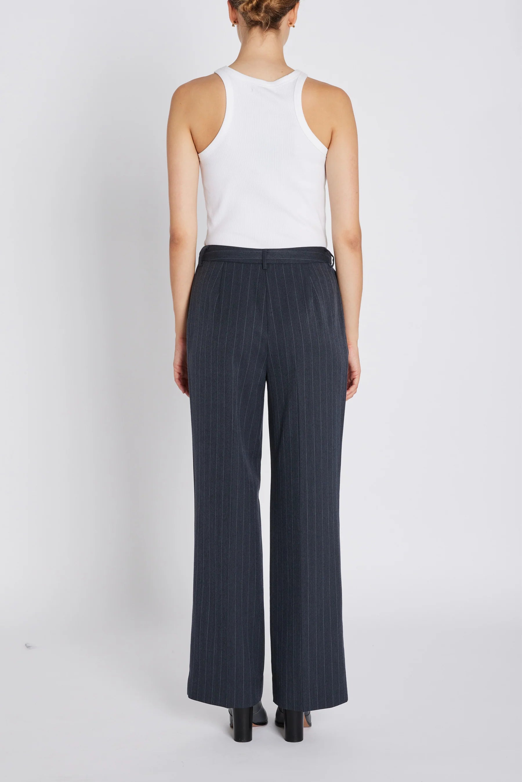 APRICOT ELEZA PANTS, HERRINGBONE BLUE