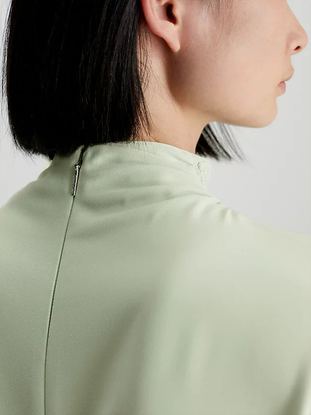 Structure Twill LS Shift Dress (sage)