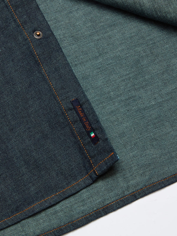 PIETRO HALONG SHIRT, MID BLUE DENIM
