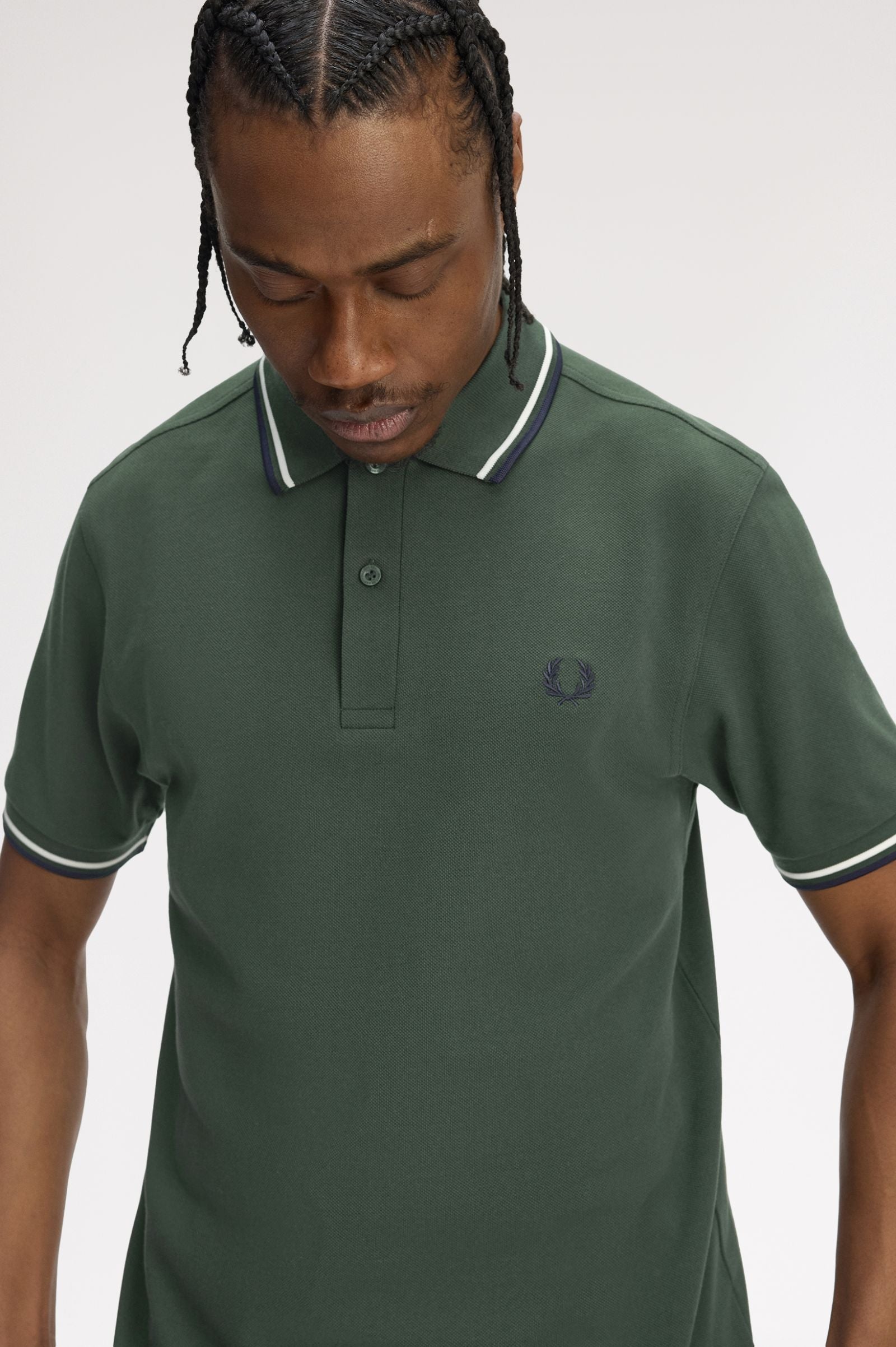 TWIN TIPPED POLO, COURTGREEN