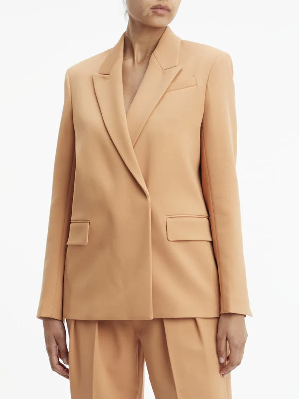 WOOL TWILL BLAZER, PALE TERRACOTTA